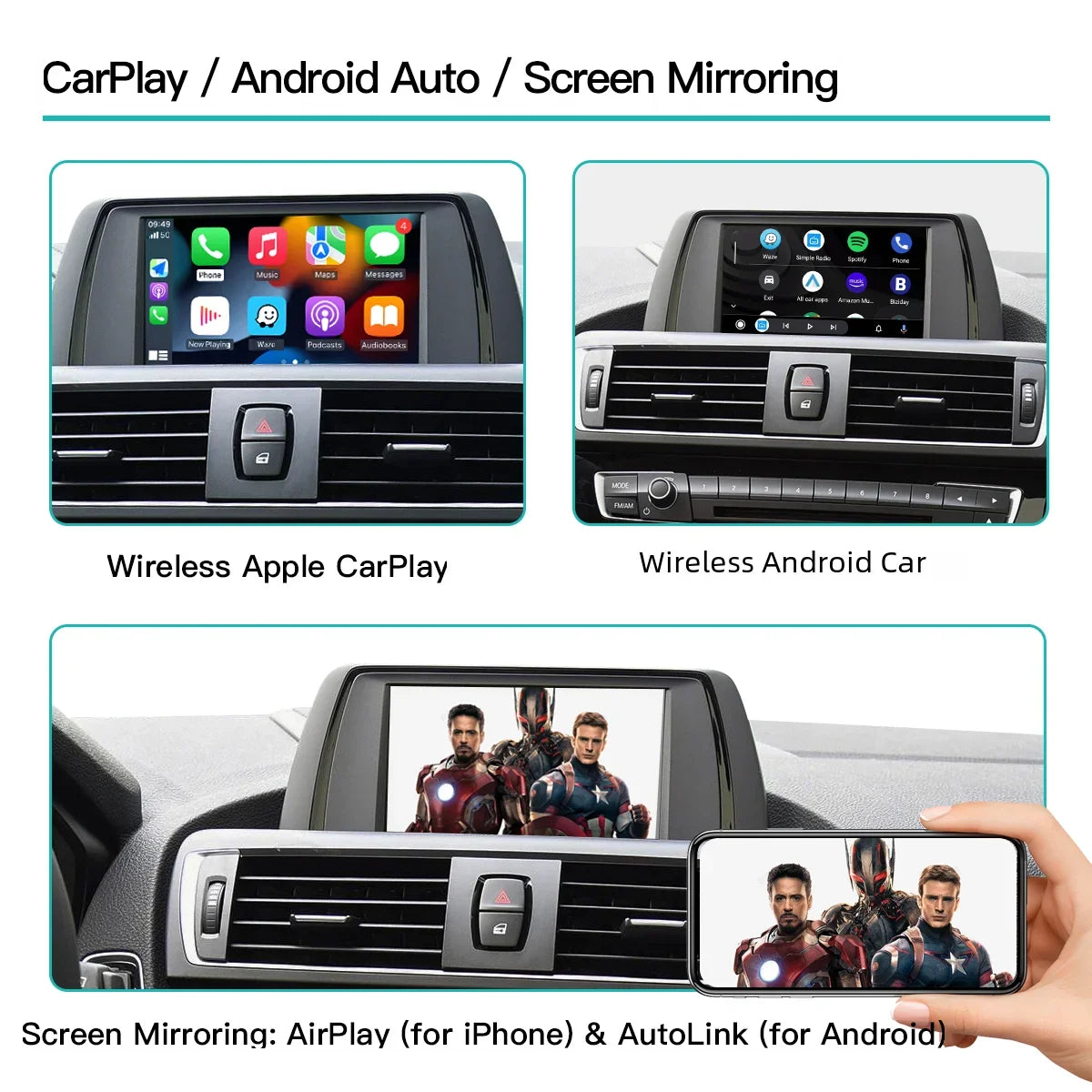 CarPlay Inalámbrico para BMW NBT EVO Serie 1-7 X1 X3 X5 MINI Plug and Play