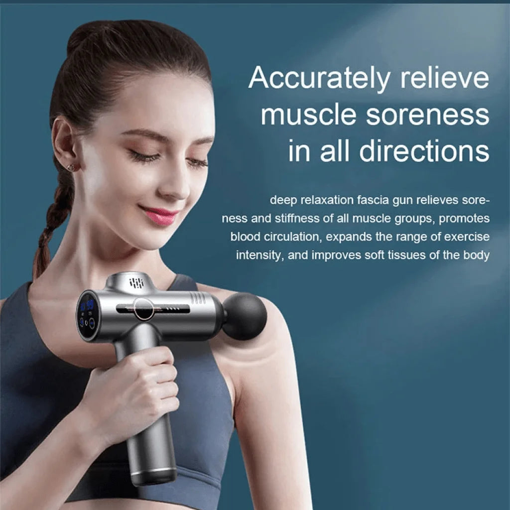Pistola de Masaje Muscular Portátil Fascia Gun Vibración Relajación Profunda