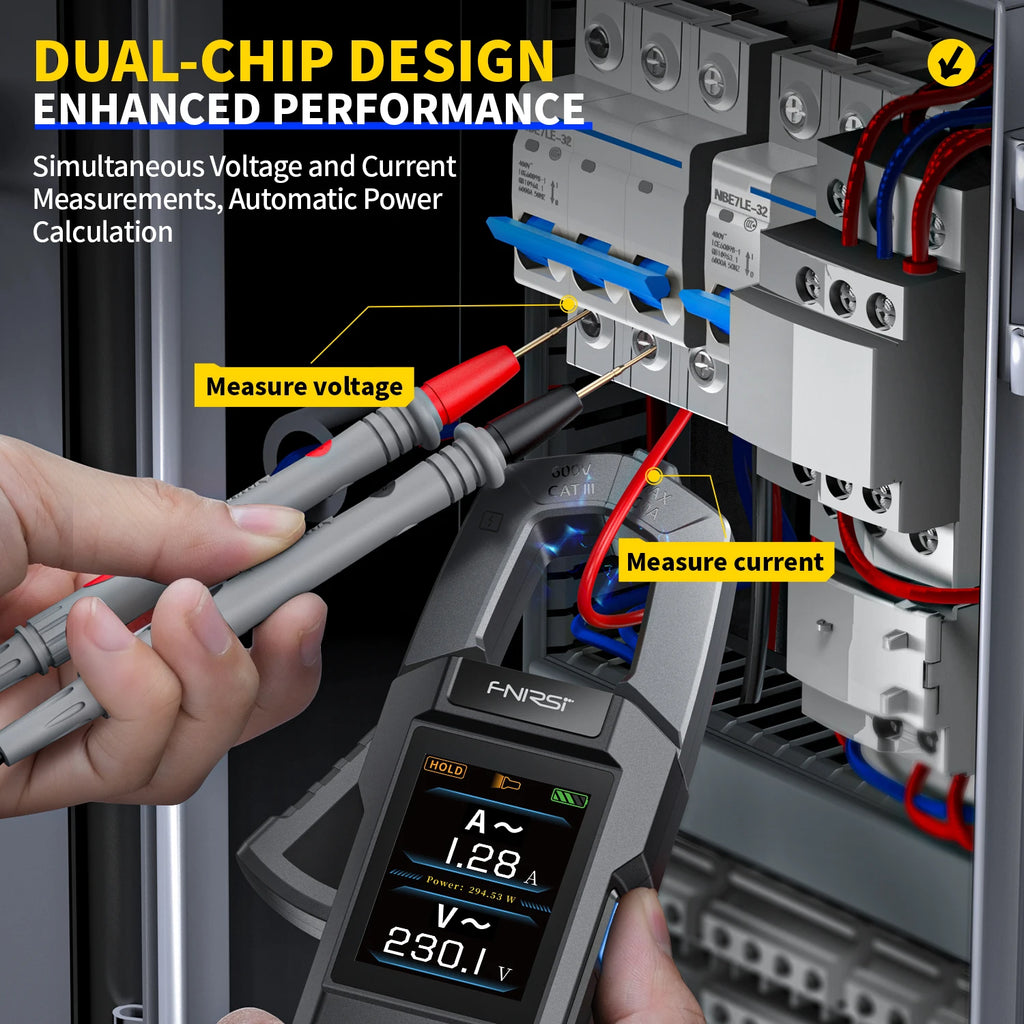 Pinza Amperimétrica FNIRSI DMC-100 Multímetro Digital 600A Recargable