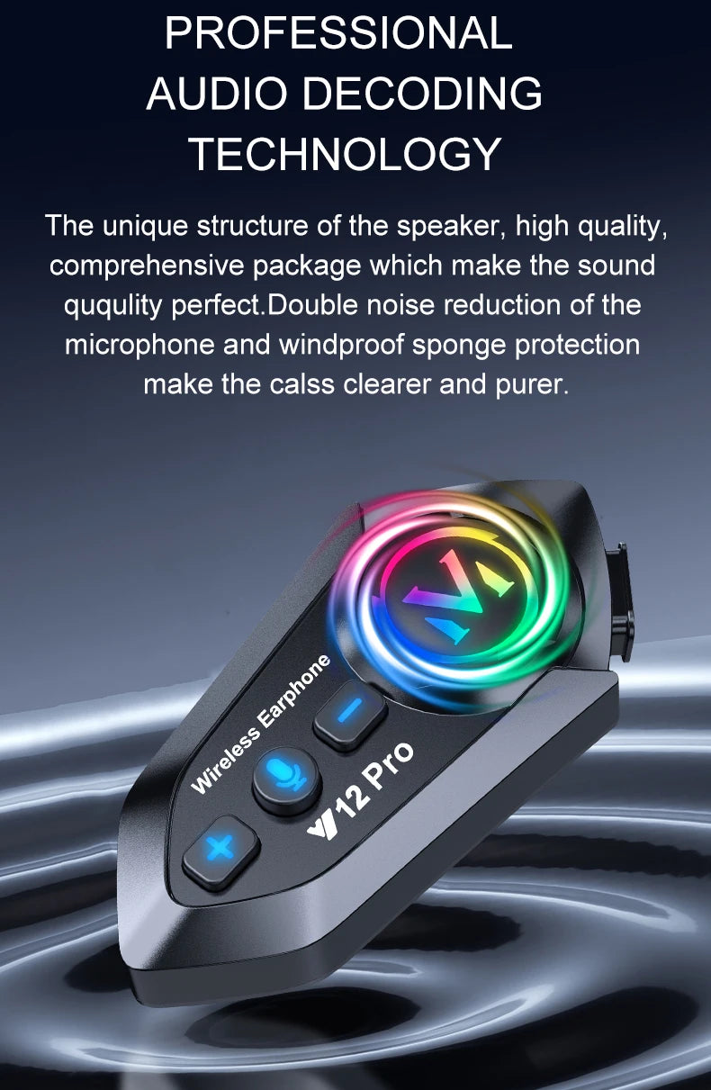 Intercomunicador Moto Y12 Pro Bluetooth con Doble Micrófono FM y Música