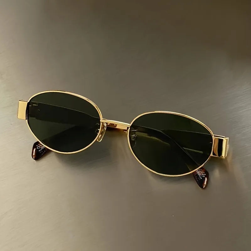 Gafas de Sol Steampunk Ovaladas Vintage Mujer UV400 Metal Retro