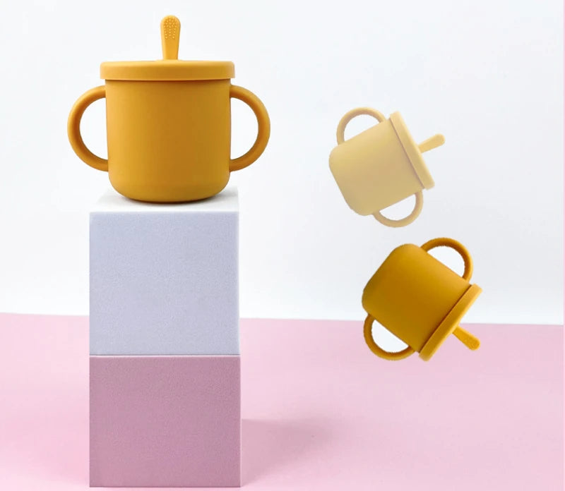 Set de Alimentación para Bebé Silicona Sin BPA con Plato Ventosa y Vaso