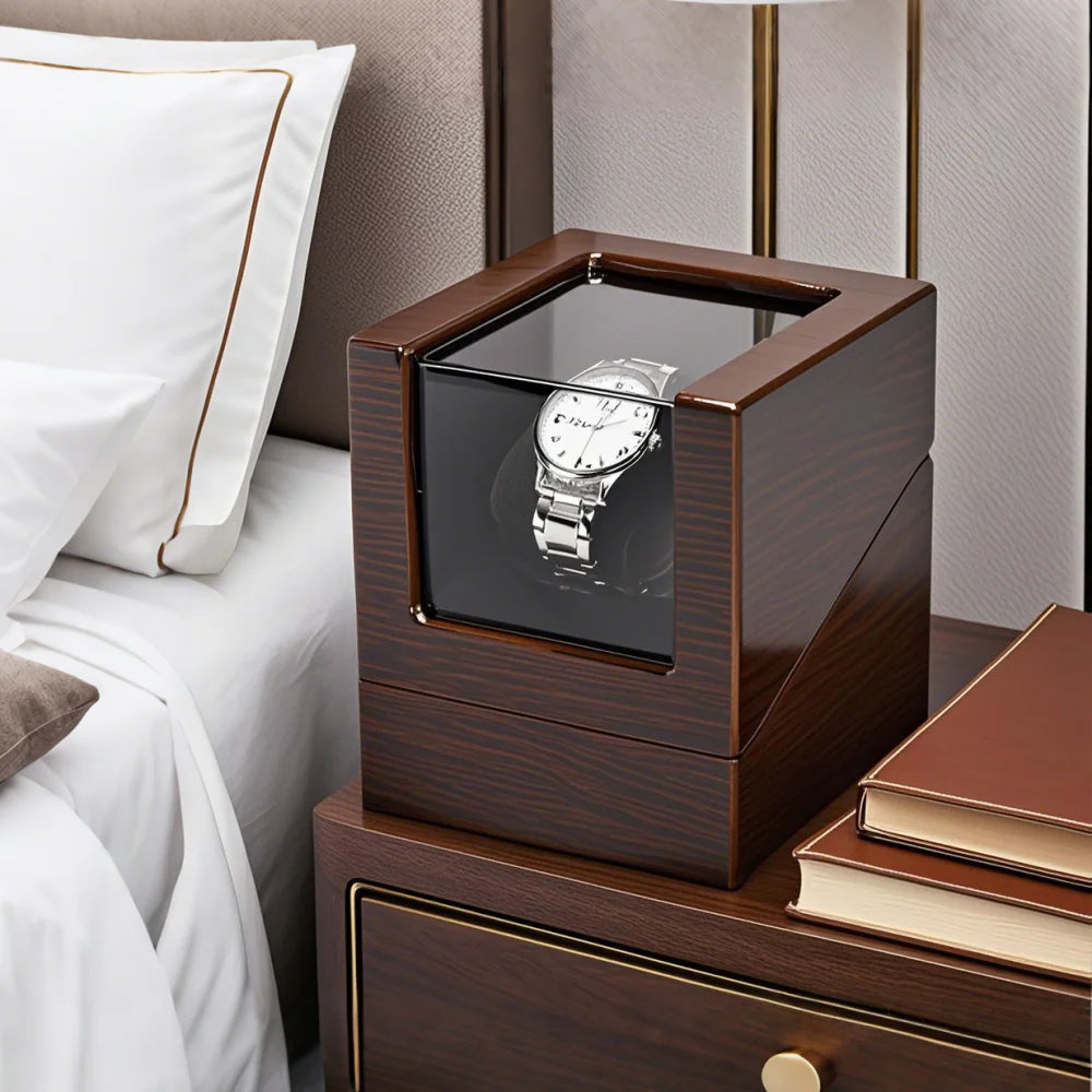 Watch Winder Automático Embers Luxury Caja Madera para Reloj con Motor Mabuchi