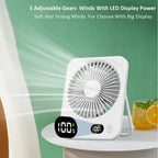 Ventilador Portátil Mini Plegable USB con 5 Velocidades para Escritorio y Pared