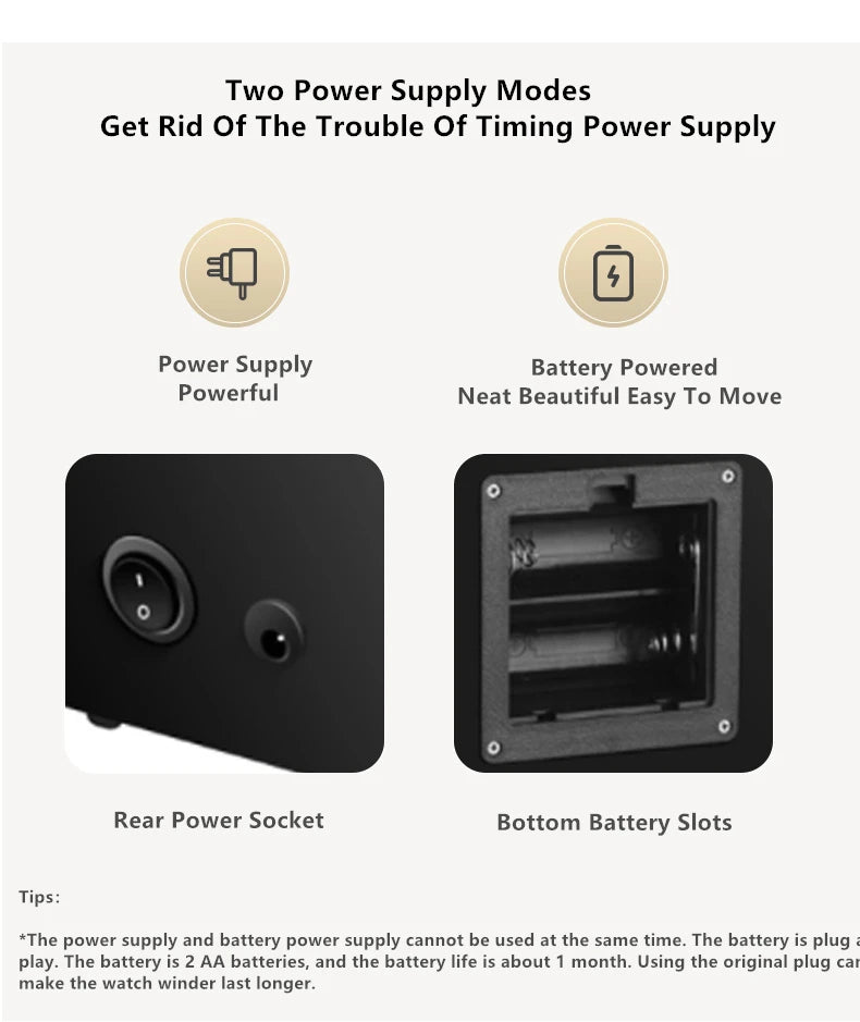 Watch Winder Automático Embers Luxury Caja Madera para Reloj con Motor Mabuchi