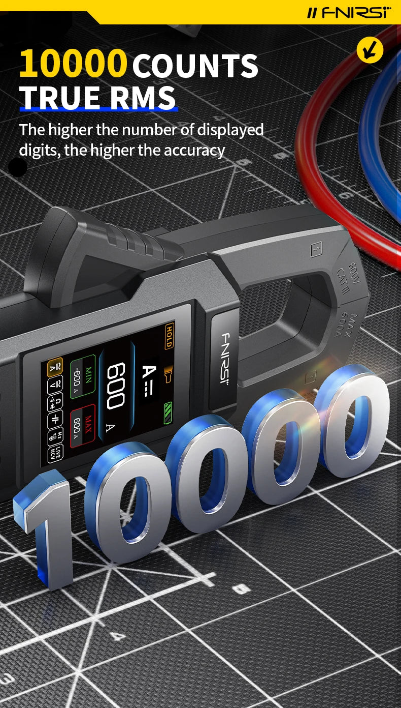 Pinza Amperimétrica FNIRSI DMC-100 Multímetro Digital 600A Recargable
