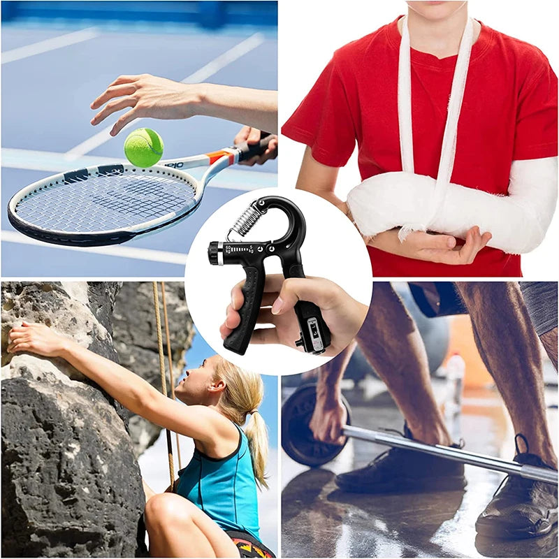 Hand Grip Ajustable 5-60kg con Contador Entrenador de Fuerza Mano y Antebrazo