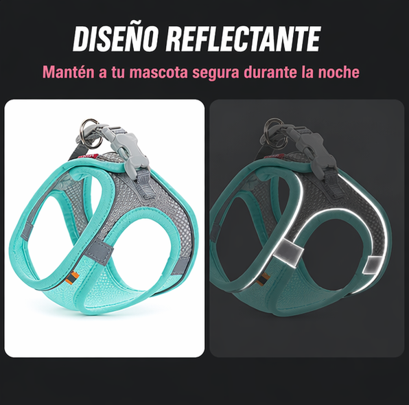 Arnés Chaleco para Perro y Gato Ajustable Reflectante Transpirable