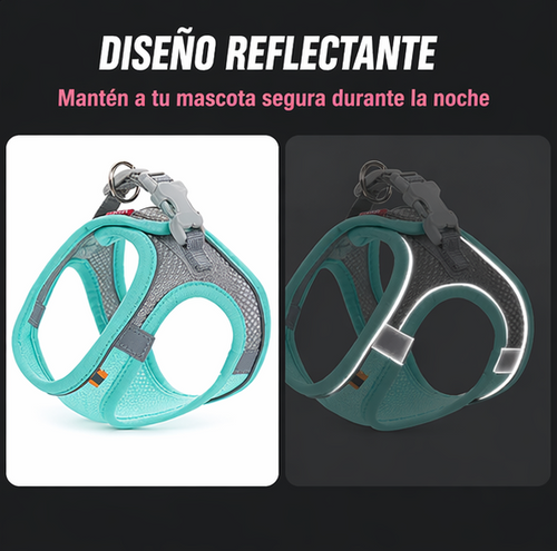 Arnés Chaleco para Perro y Gato Ajustable Reflectante Transpirable