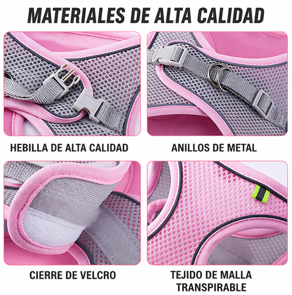 Arnés Chaleco para Perro y Gato Ajustable Reflectante Transpirable