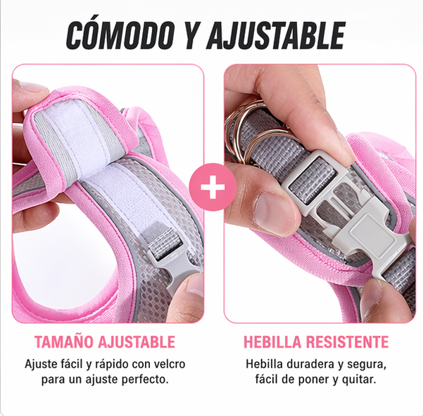 Arnés Chaleco para Perro y Gato Ajustable Reflectante Transpirable