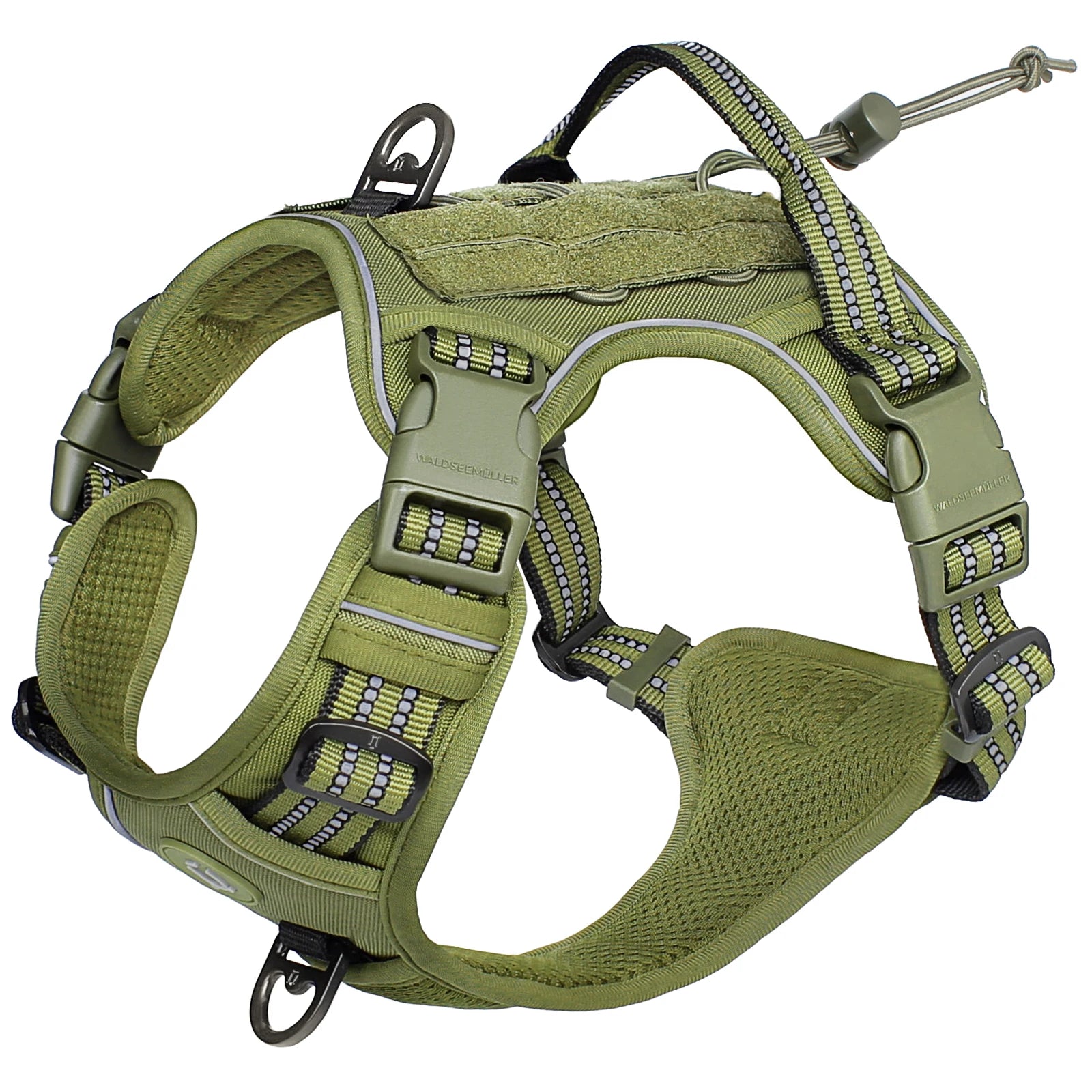 Arnés Táctico para Perro Antitirones MOLLE Ajustable Reflectante