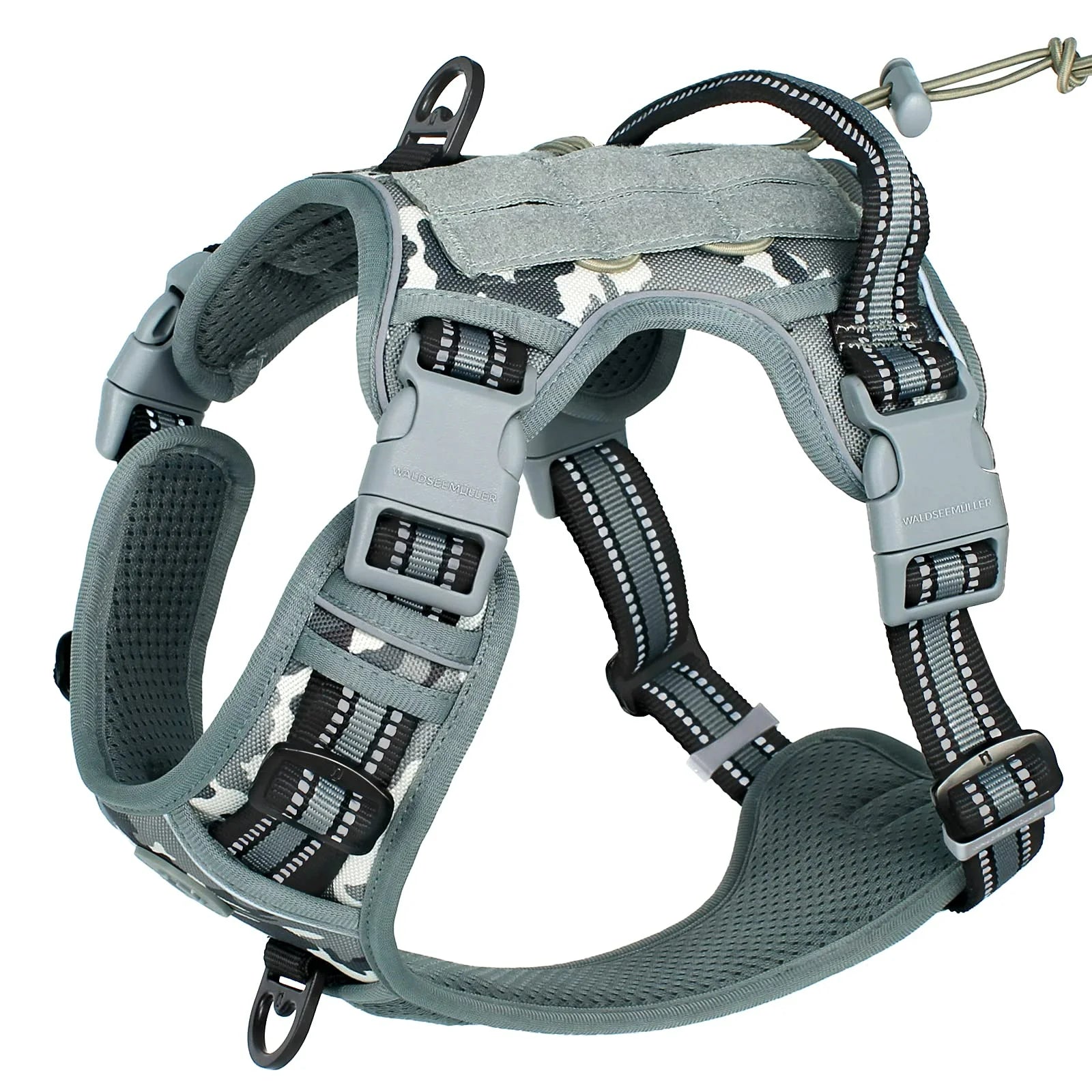 Arnés Táctico para Perro Antitirones MOLLE Ajustable Reflectante