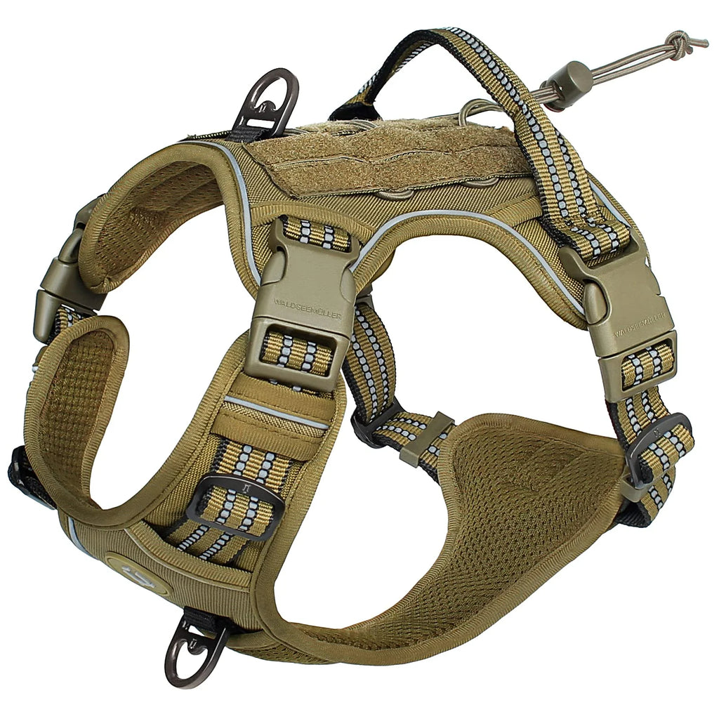Arnés Táctico para Perro Antitirones MOLLE Ajustable Reflectante