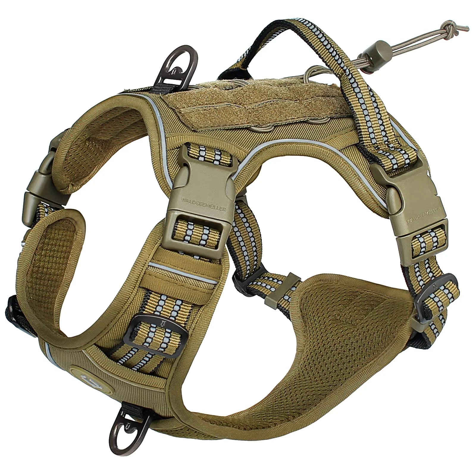 Arnés Táctico para Perro Antitirones MOLLE Ajustable Reflectante