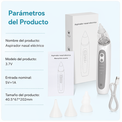 Aspirador Nasal Eléctrico para Bebé Recargable Anticongestión 2025