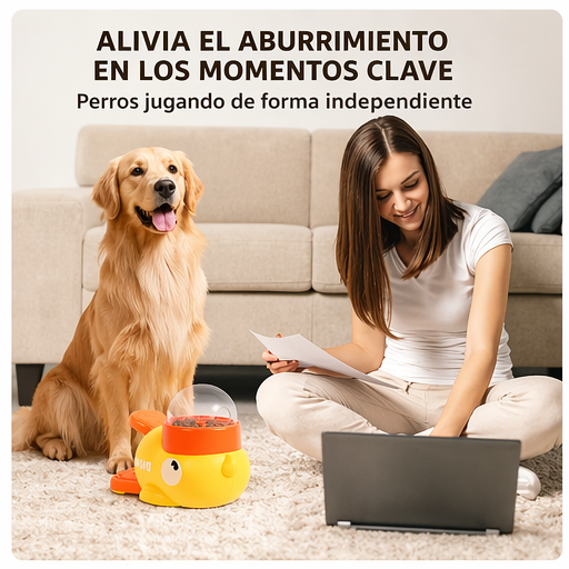 Comedero Interactivo para Perros Dispensador de Premios Puzzle Antideslizante