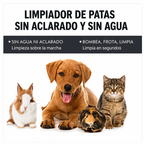 Espuma Limpiadora de Patas para Mascotas 100ml sin Enjuague con Cepillo