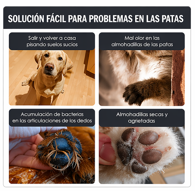 Espuma Limpiadora de Patas para Mascotas 100ml sin Enjuague con Cepillo