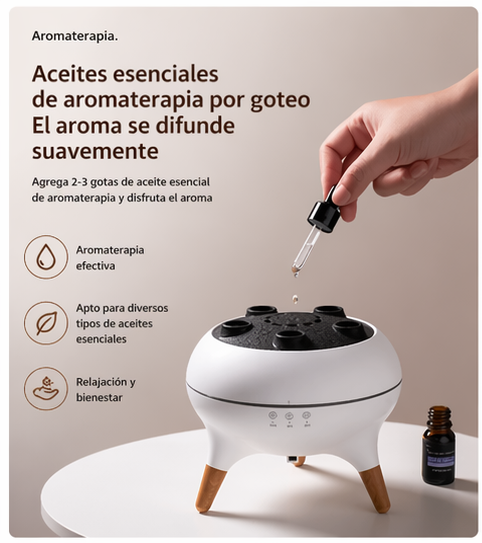 Humidificador Difusor de Aceites 250ml Efecto Medusa con Luz LED y Mando