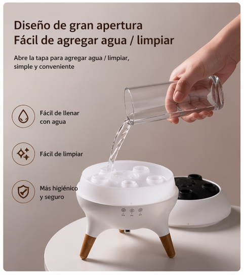 Humidificador Difusor de Aceites 250ml Efecto Medusa con Luz LED y Mando