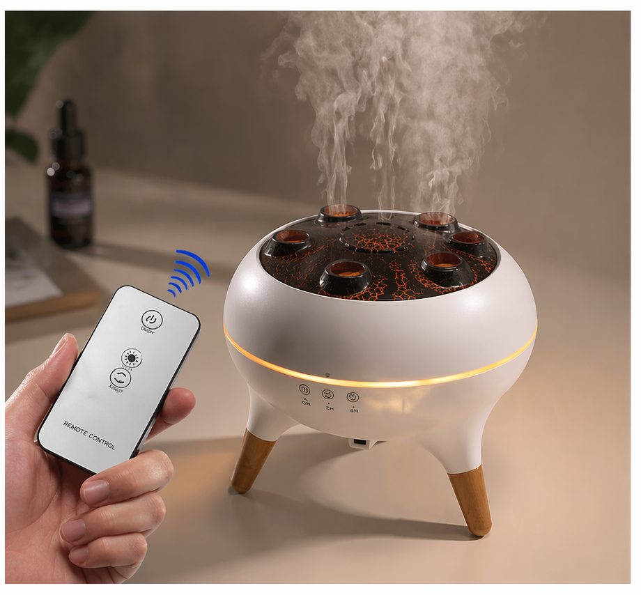 Humidificador Difusor de Aceites 250ml Efecto Medusa con Luz LED y Mando