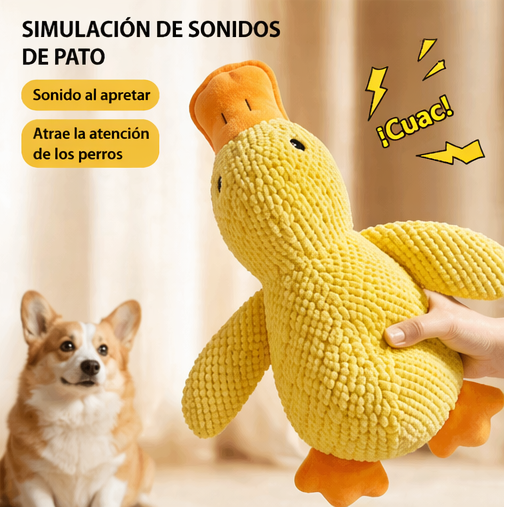 Juguete de Peluche para Perro Pato Sonoro Resistente para Mordida