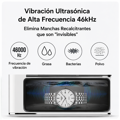 Limpiador Ultrasónico 500ML para Gafas y Joyas Limpieza Profunda