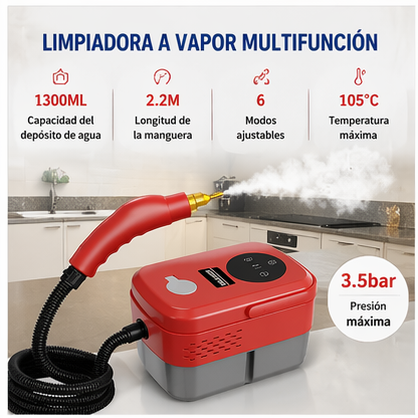 Limpiador a Vapor 2500W Alta Temperatura Portátil para Hogar y Coche
