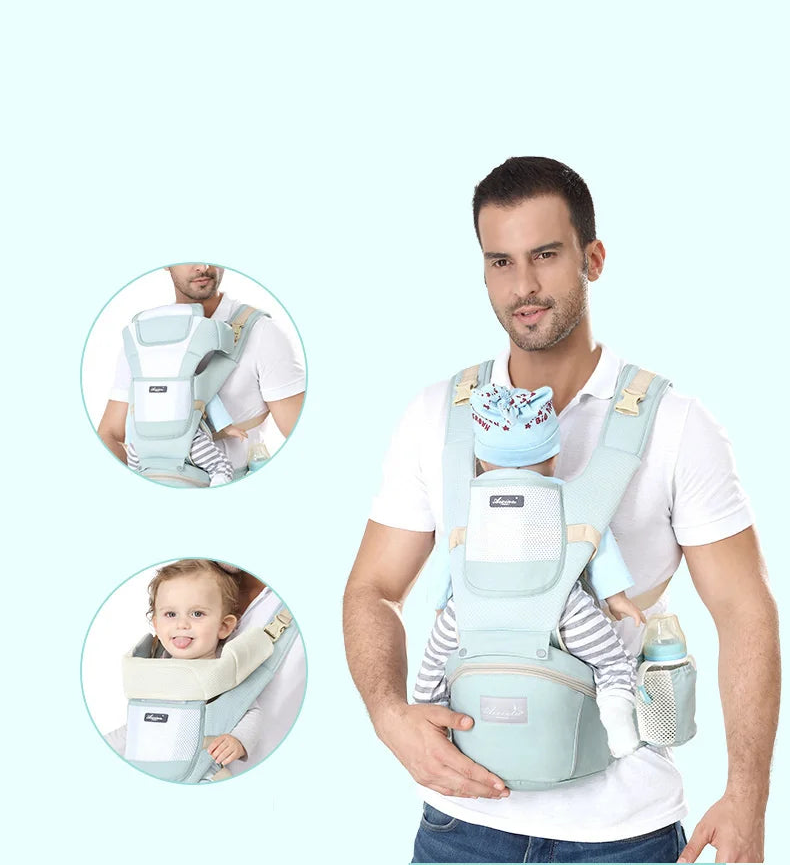 Portabebés Ergonómico Multifuncional con Asiento de Cadera para Bebé