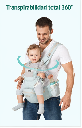 Portabebés Ergonómico Multifuncional con Asiento de Cadera para Bebé
