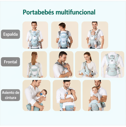 Portabebés Ergonómico Multifuncional con Asiento de Cadera para Bebé