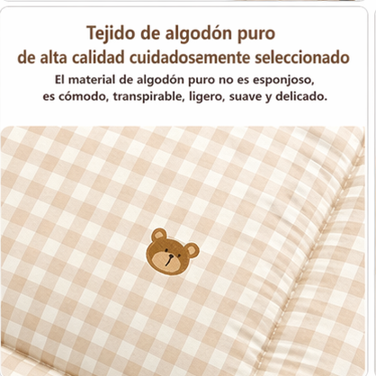Protector de Cuna Antigolpes de Algodón Suave Barrera de Seguridad para Bebé