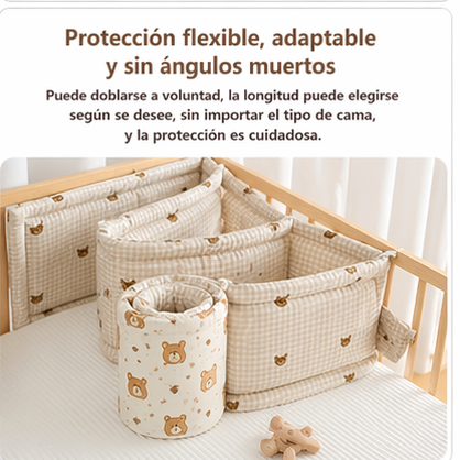 Protector de Cuna Antigolpes de Algodón Suave Barrera de Seguridad para Bebé