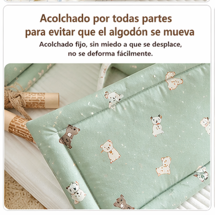 Protector de Cuna Antigolpes de Algodón Suave Barrera de Seguridad para Bebé