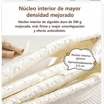 Protector de Cuna Antigolpes de Algodón Suave Barrera de Seguridad para Bebé