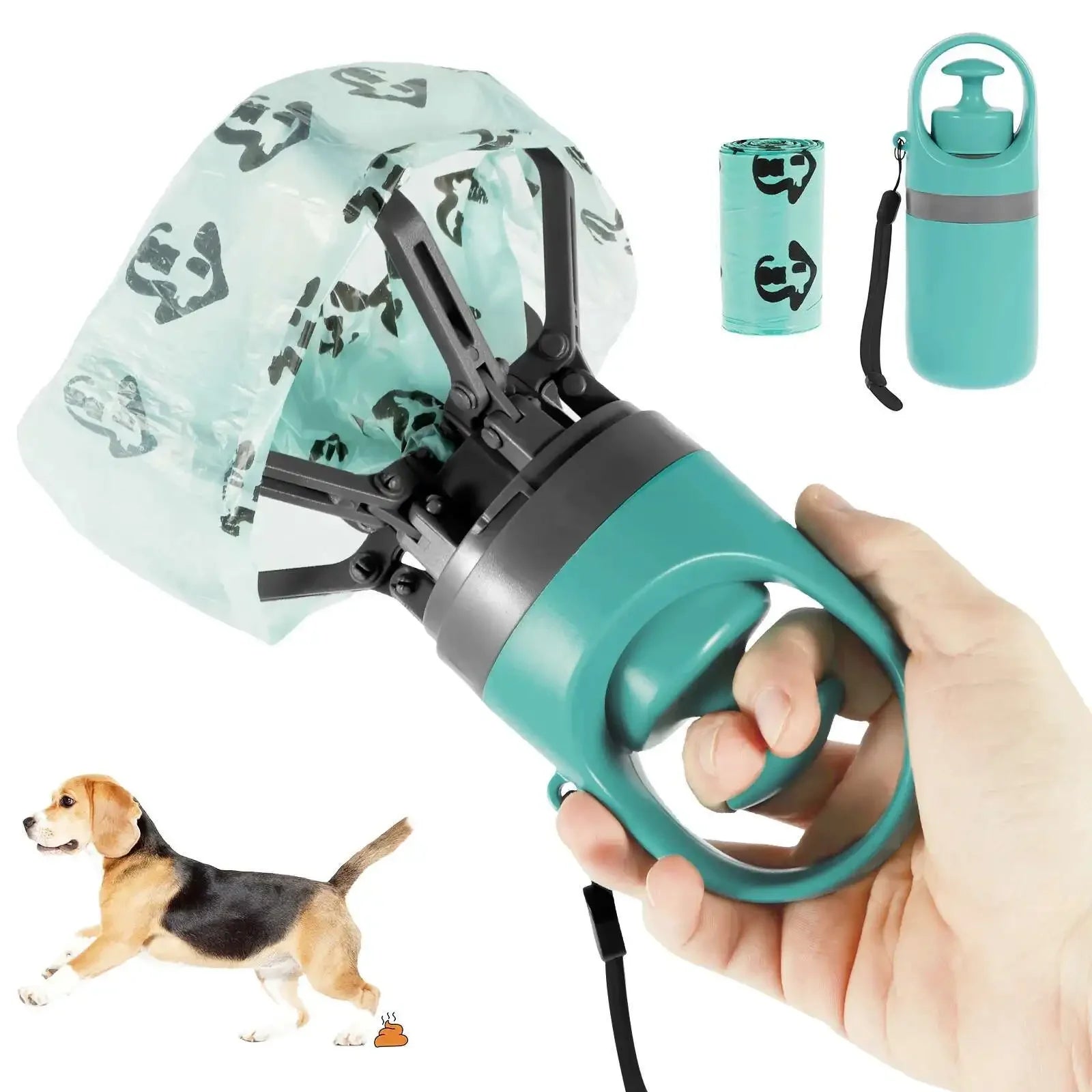 Recogedor de Excrementos para Perros Portátil con Bolsa Integrada Sin Contacto