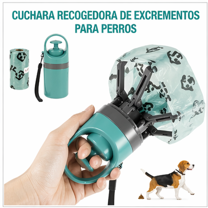 Recogedor de Excrementos para Perros Portátil con Bolsa Integrada Sin Contacto