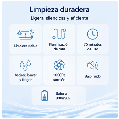 Robot Aspirador 3 en 1 Inteligente Barre Aspira y Friega Recargable