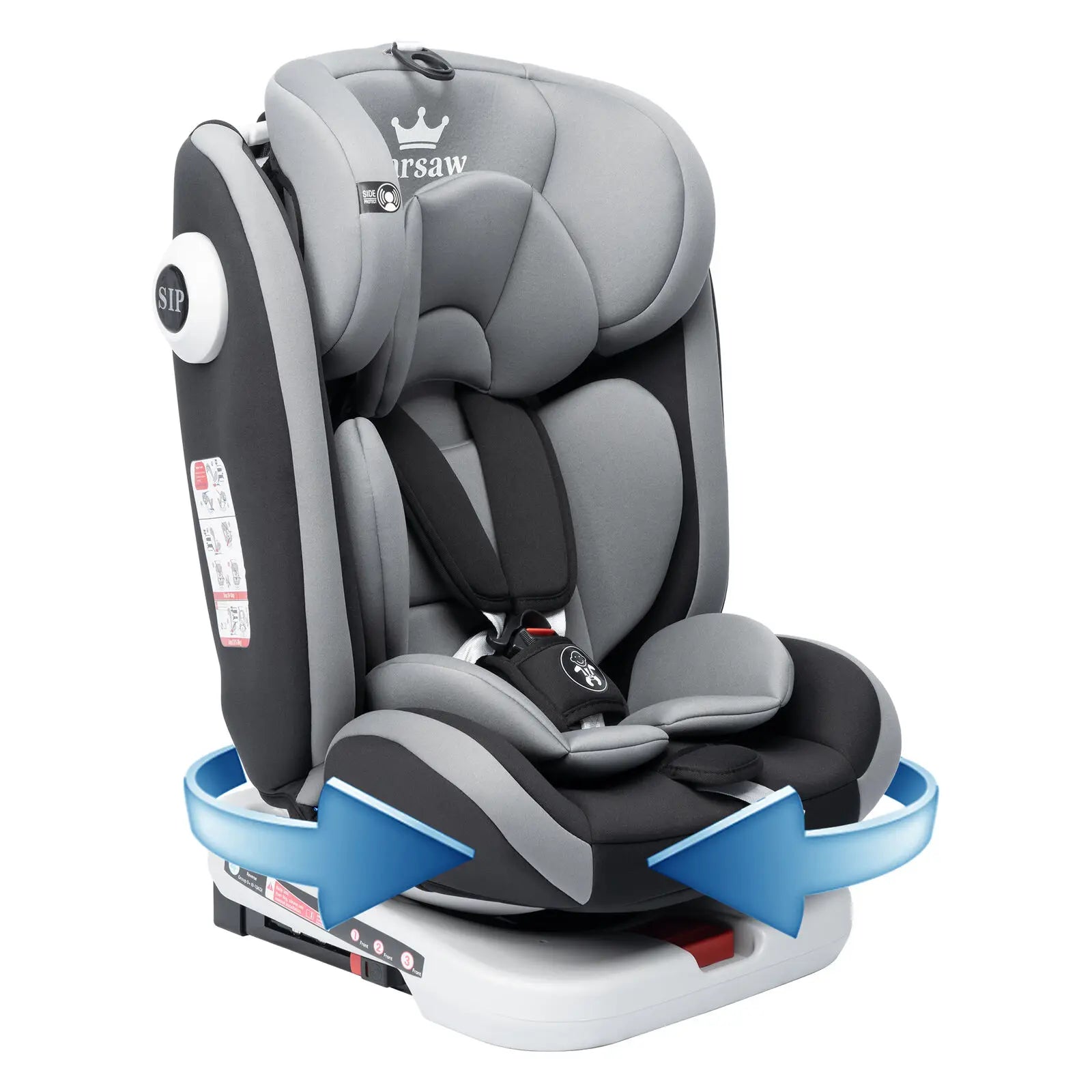Silla de Coche Infantil 360° ISOFIX 9-36kg AP01 KL005 con Arnés 5 Puntos