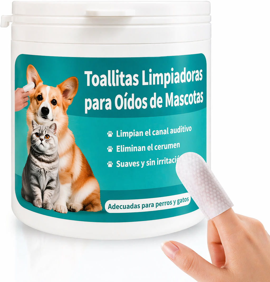 Toallitas Limpiadoras de Oídos para Mascotas Dedal Suave para Perros y Gatos